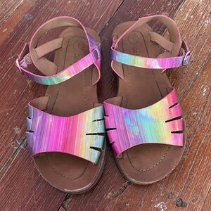 Cat & Jack Iridescent Rainbow Lillian Sandals Size 1